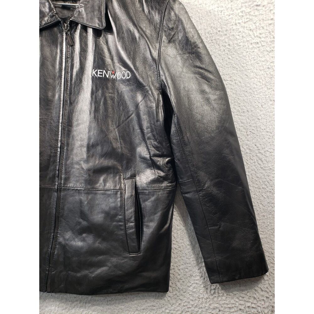 Port Authority Signature Leather Jacket Men's Large Black Kenwood Motorcycle - Picture 3 of 12
